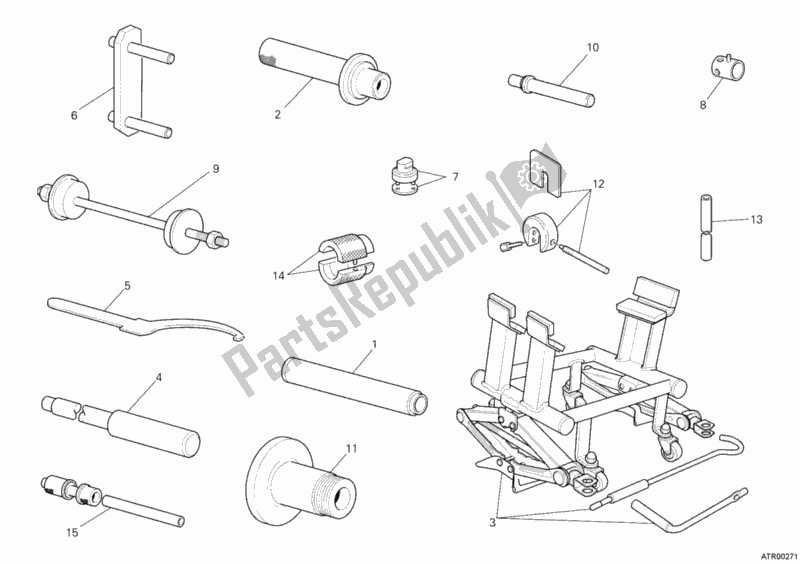 All parts for the Workshop Service Tools, Frame of the Ducati Superbike 848 EVO 2012 All parts for the Workshop Service Tools, Frame of the Ducati Superbike 848 EVO 2012